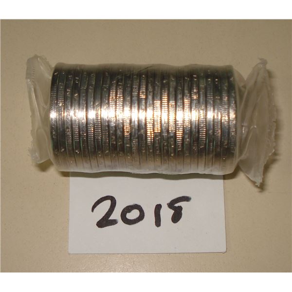2018 Canada Color Poppy $2 Plastic Wrap Roll , 25 coins New
