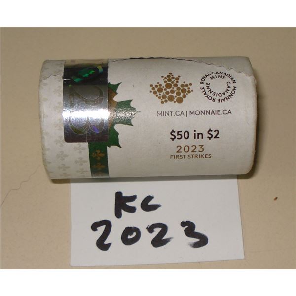 2022 Canada King Charles III $2 Special Wrap Roll , 25 coins New