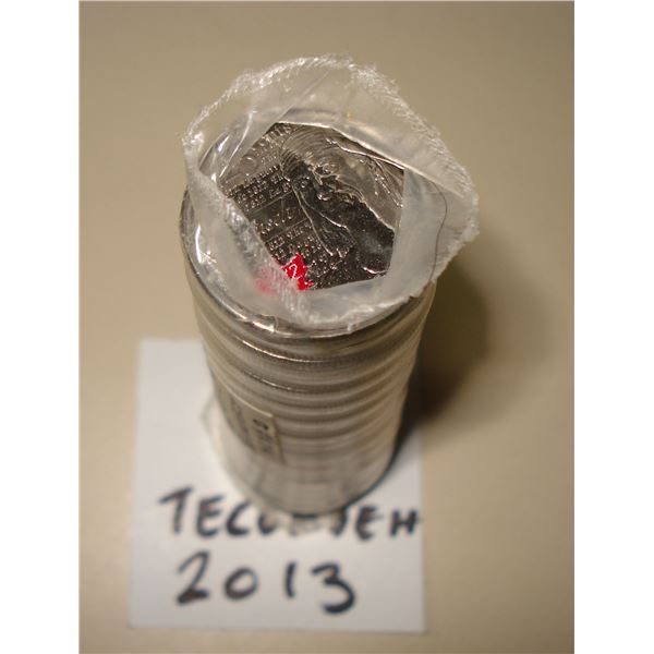 2012 Canada 25 cent,Tecumseh Mixed, Plastic Wrap Roll 40 coins, New