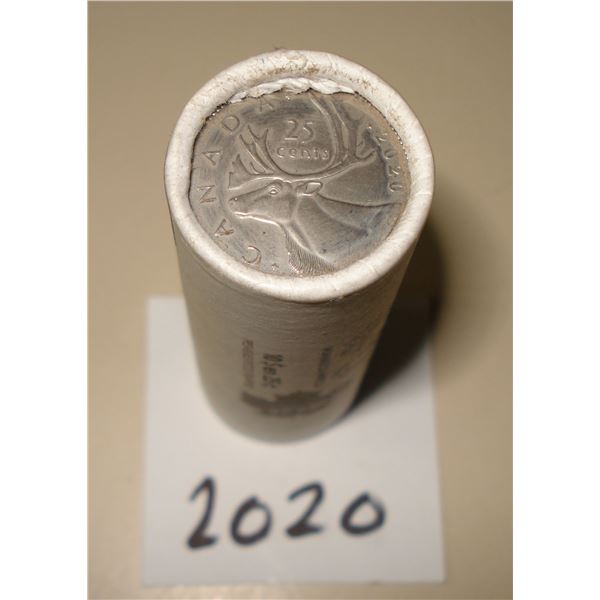 2020 Canada 25 cent, Caribou First Strikes, Special Wrap Roll 25 coins, New