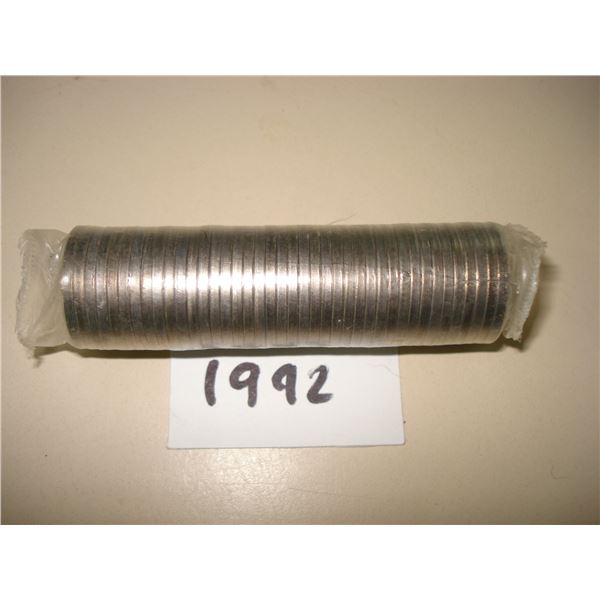 1867-1992 Canada 5 cent Plastic Wrap Roll of 40 Peices, New