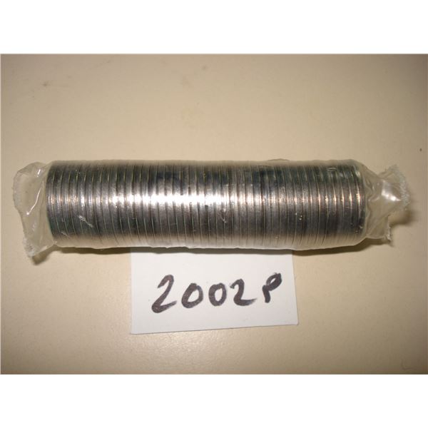 2002P Canada 5 cent Plastic Wrap Roll of 40 Peices, New