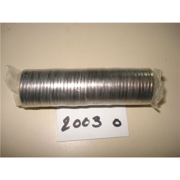 2003P Old Effigy Canada 5 cent Plastic Wrap Roll of 40 Peices, New