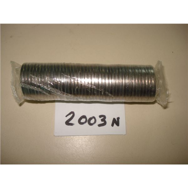 2003P New Effigy Canada 5 cent Plastic Wrap Roll of 40 Peices, New