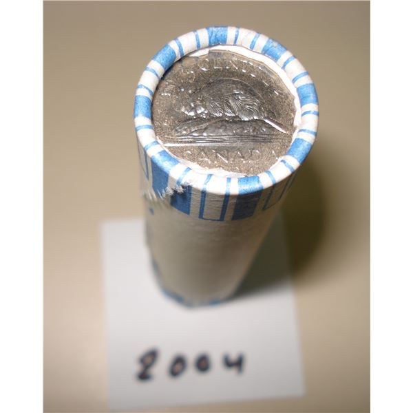 2004P Canada 5 cent RCM Wrap Roll of 40 Peices, New