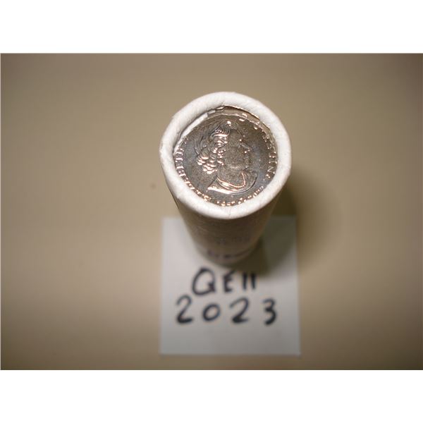 2023 Queen E II, 4 Pearls ,Canada, First Strikes 5 cent Special Wrap Roll of 40 Peices, New
