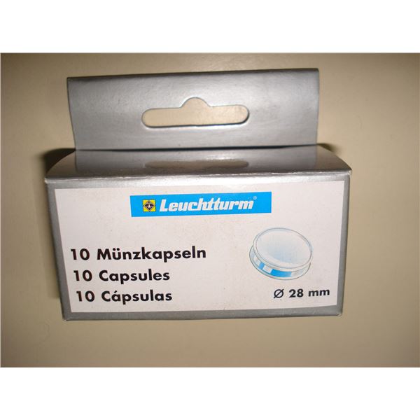 Lighthouse 10 Coin Capsules 28 mm, New (for Two Dollar)