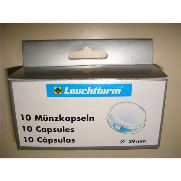 Lighthouse 10 Coin Capsules 39 mm, New