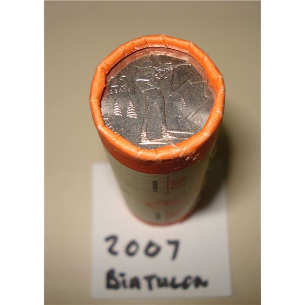 2007 Canada Olympic 25 cent Roll, Biathlon, Roll of 40 coins, New