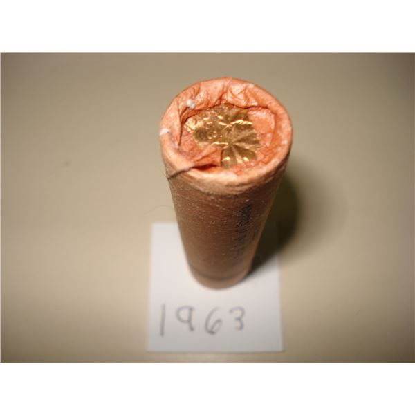 1963 Canada 1¢ Roll of 50 Red BU Coins