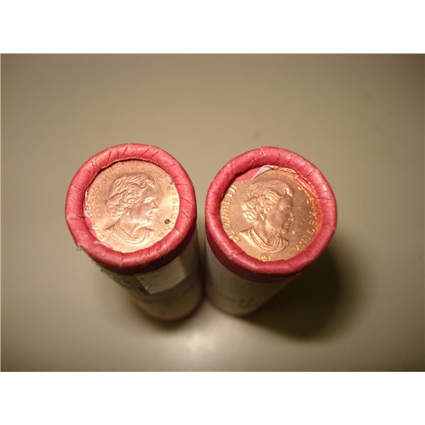2 x Mistery 1¢ rolls, 100 Red BU Coins