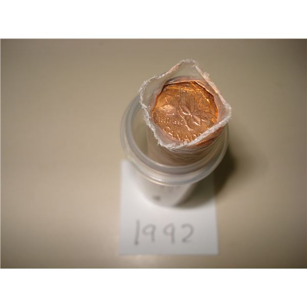 1867-1992 Canada 1¢ Roll of 50 Red BU Coins