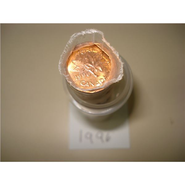 1996 Canada 1¢ Roll of 50 Red BU Coins
