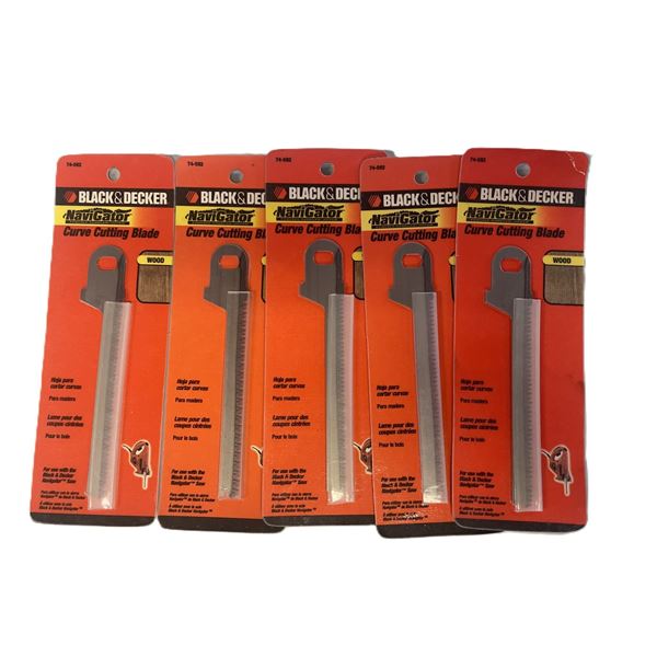 FIVE Black & Decker 74-592 Curve Cutting Saw Blades for the Navigator handsaw/jigsaw.