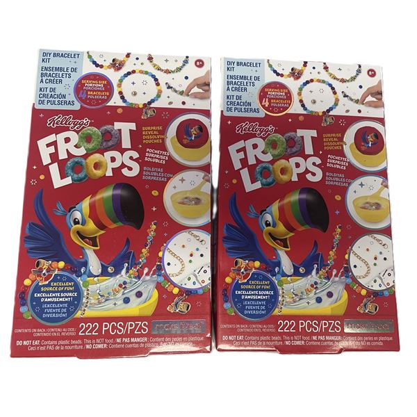 TWO Make It Real Kellogg's Froot Loops DIY Bracelet Kits