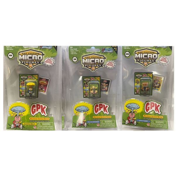 THREE Garbage Pail Kids micro figures