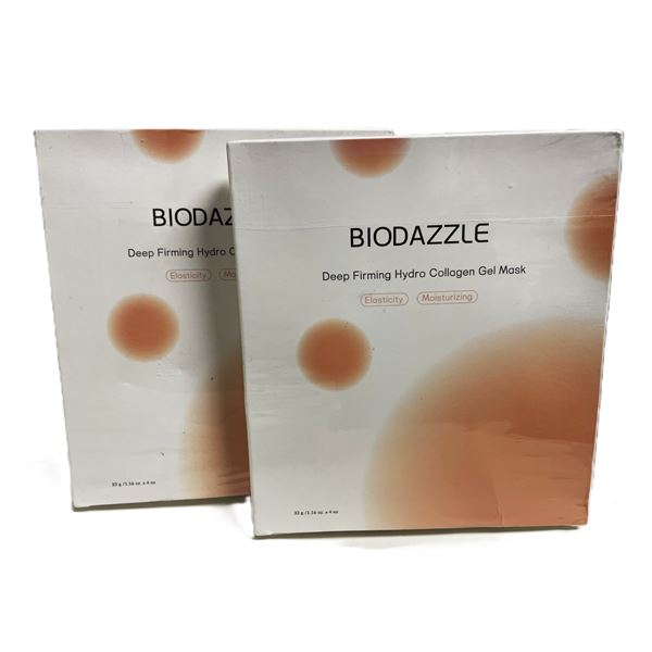 BIODAZZLE Collagen Deep Hydrating Face Masks  4 in each box ,  TWO BOXES ( 8 masks)
