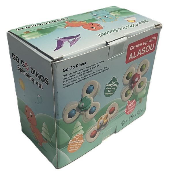 ALASOU multicolor suction cup spinner toys with a dinosaur theme