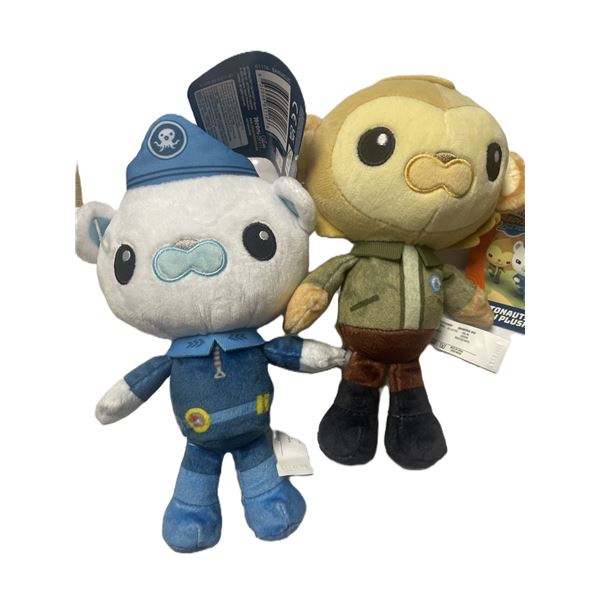 8-inch Octonauts Above & Beyond crew plush toys, featuring Captain Barnacles and Paani