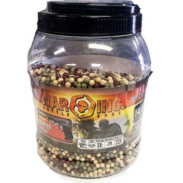 War Inc. branded 6mm camouflage airsoft BB
