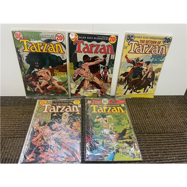 1970s Tarzan Comics, Tarzan INCLUDING 1st DC Issue , FIVE Comics