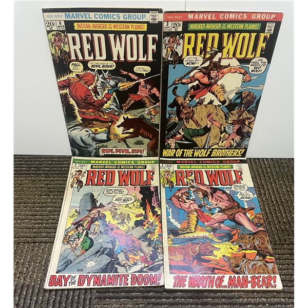 1970s FOUR Red Wolf Comics Issues #2, #3, #4 and #6