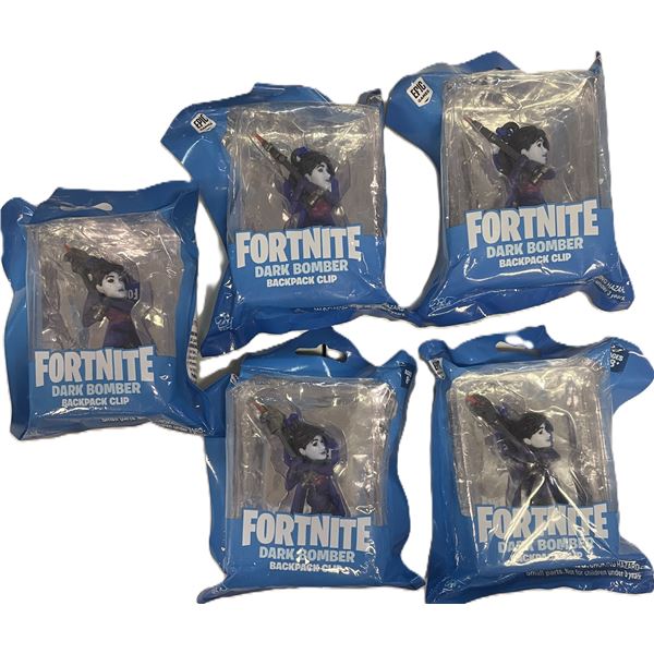 FIVE  Fortnite Dark Bomber Backpack Clips manufactured by Zag Toys
