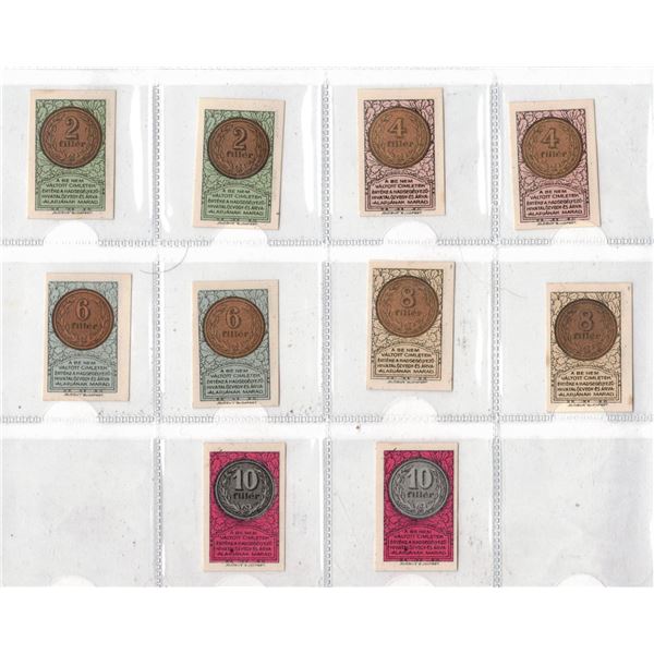 Circa 1916 Hungarian "Cinderella" stamps, specifically war relief stamps