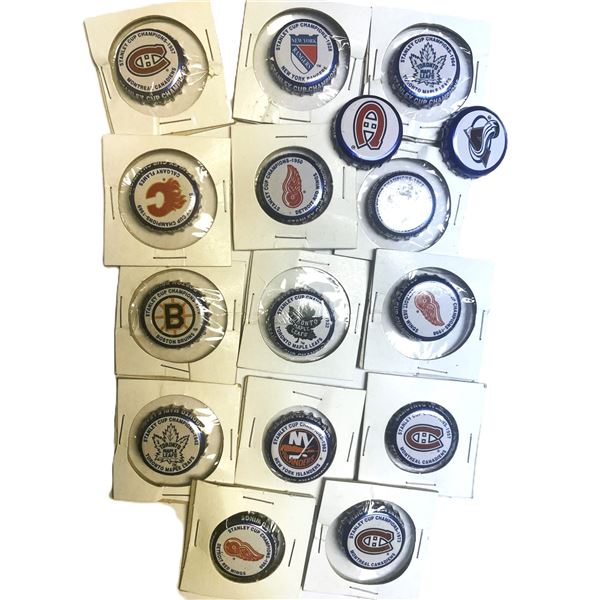 Collection of Stanley Cup Bottle Caps,  NHL