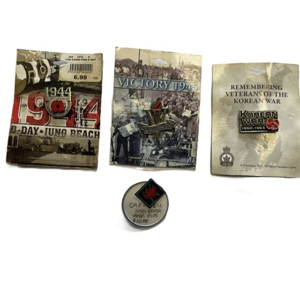 Four Royal Canadian Legion Pins
