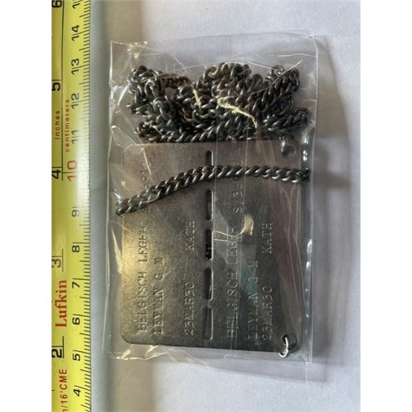 Belgian military dog tags (plaques d'identité)
