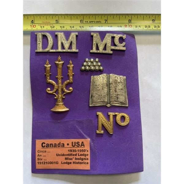 Vintage fraternal collarette or sash insignia