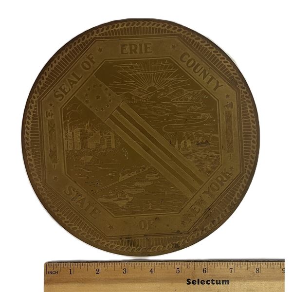 Metal Plate with the seal of Erie County, New York