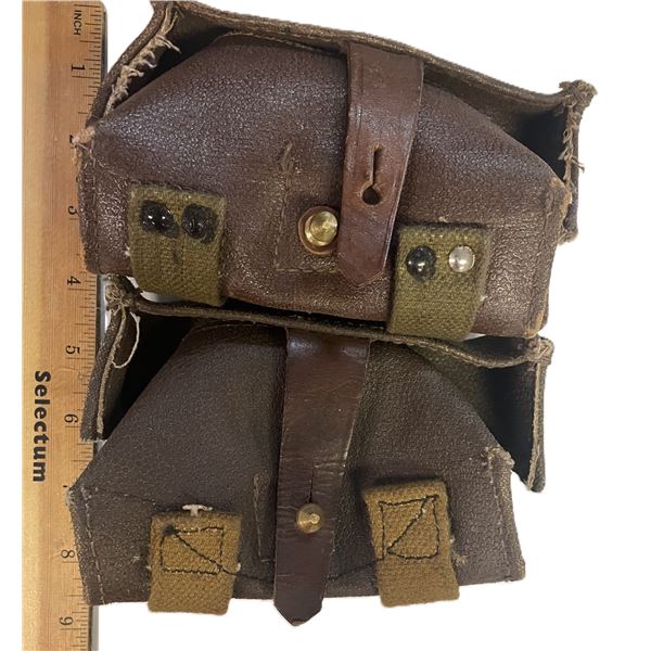 vintage Soviet-era ammunition pouches, commonly used for the Mosin-Nagant rifle