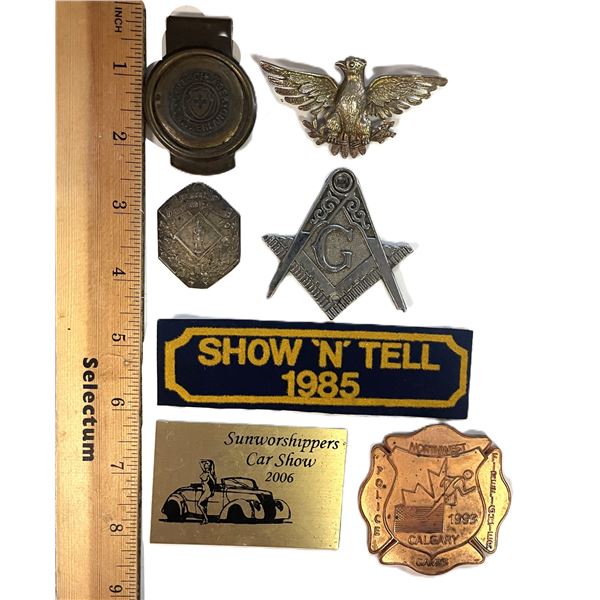 Soviet Guard badge, German Town Shield Pin, "Show 'N' Tell 1985" Souvenir Patch and Auto Items
