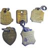Image 1 : vintage metal dog license tax tags from various townships, dating from the 1950s and 1960s.