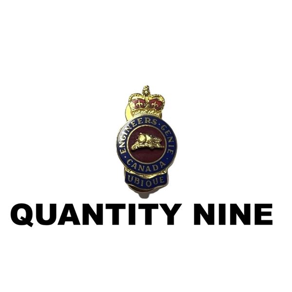 Armed Forces Engineer (RCE) enamel cap badges , QUANTITY OF NINE
