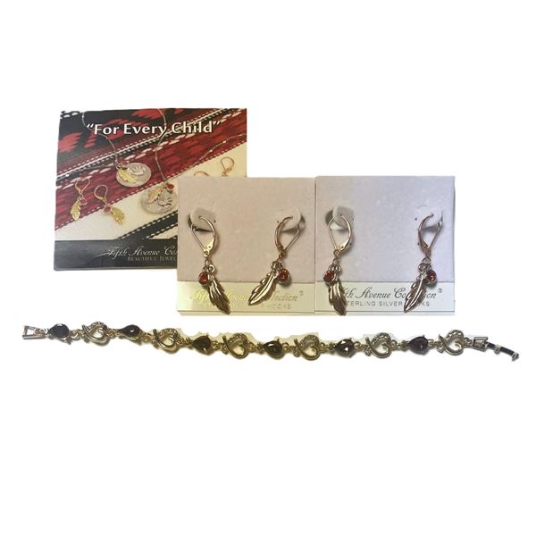 TWO Pairs of Earrings  Fifth Avenue and Bracelet
