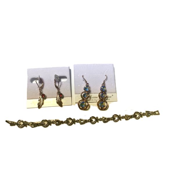 TWO Pairs of Earrings  Fifth Avenue  and Bracelet