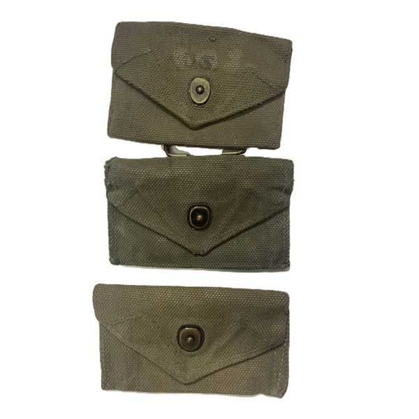 THREE US WW2 M1942 First Aid Kit Pouches