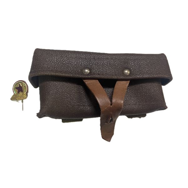 Russian Soviet Military SKS Ammo Pouch , Hungarian People's Army (Magyar Néphadsereg) Pin