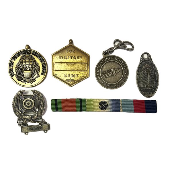 Four Medals, Bank Token and Ribbon Bar