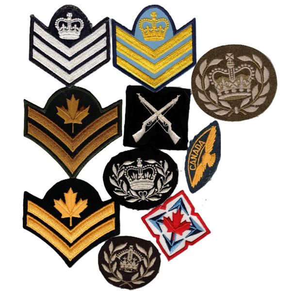 Ten Badges / Patches , chevron rank badges