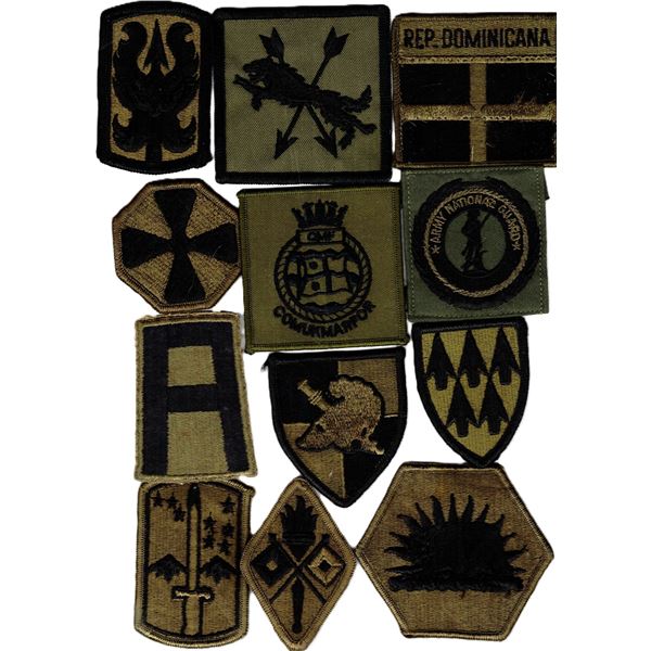 Ten Badges / Patches , subdued U.S. Army uniform patches