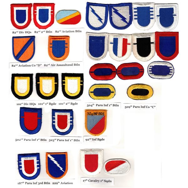 Vietnam War Flashes and Ovals that were worn on berrets
