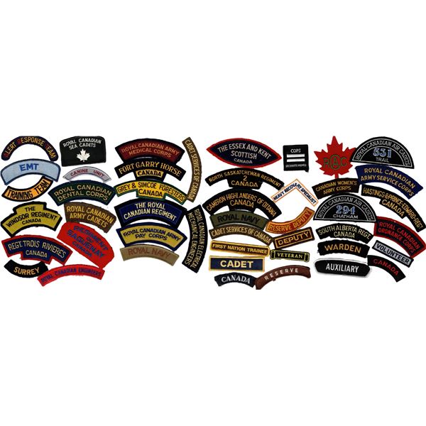 Large Collection of Cloth Shoulder Titles