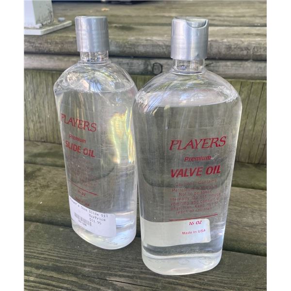 Players Clear Slide Oil 16 oz AND Valve Oil 16 oz