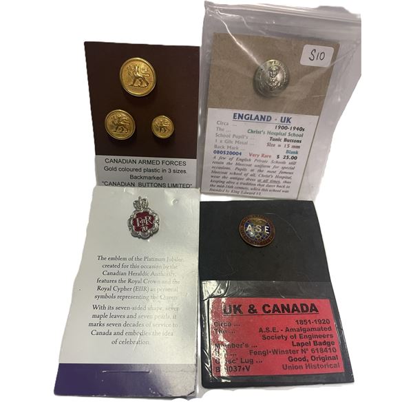 vintage Canadian military blazer buttons
