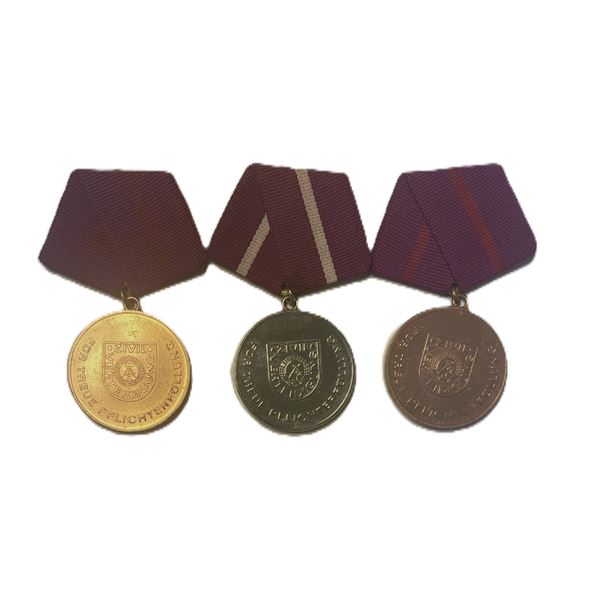 East German (GDR) "Medals for Faithful Fulfillment of Duties in the Civil Defense,"