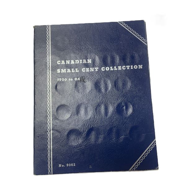 Blue One Cent Canadian Coin Book with some coins inside